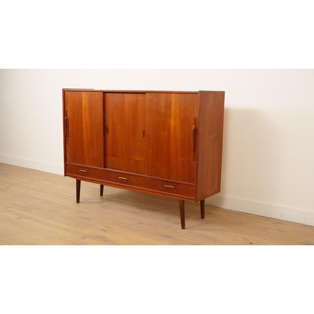 Vintage Danish Highboard in Teak For Sale - Image 4 of 18
