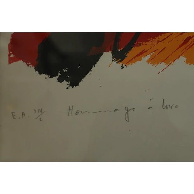 Gérard Gosselin, Tribute to Lorca, Color Lithograph, 1986, Framed For Sale - Image 7 of 8