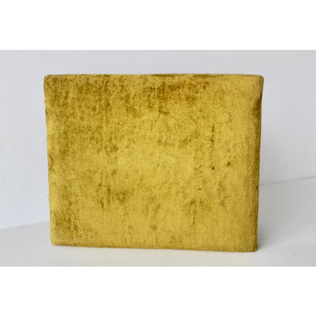 Vintage Queen Anne-Style Velvet Cushion Cabriole Legs Footstool Ottoman For Sale - Image 12 of 15