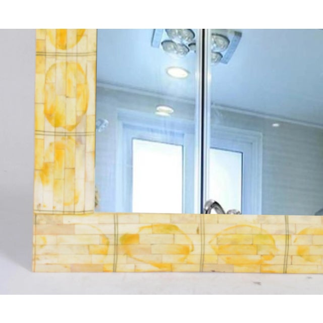 vintage Mirror with decorative frame of beef bone slices size: 26.5" * 30.5