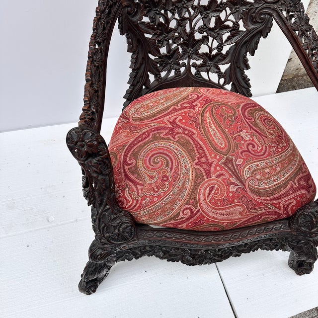 Victorian Anglo-Indian Armchair in Wood, Burma / Republic of the Union of Myanmar, 1880 For Sale - Image 11 of 18