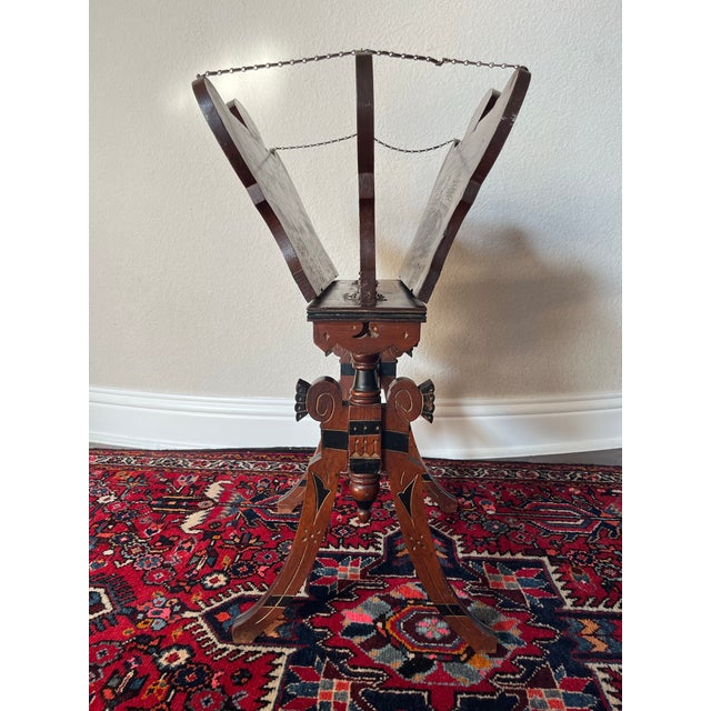 Antique Victorian Era Eastlake Style Music Caddy, Magazine Rack An antique music caddy, or cabinet, stores and organizes...