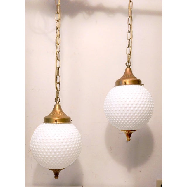 Hobnail Milk Glass Swag Light Fixture Chairish