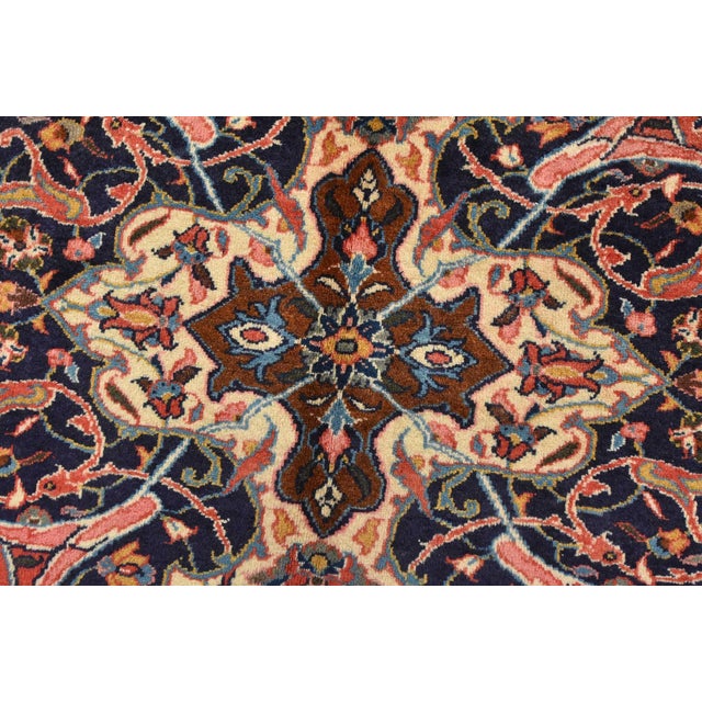 Red Sarouk Rug 9’10” X 13’2” Red Wool Vintage Traditional Hand-Knotted Carpet For Sale - Image 8 of 15