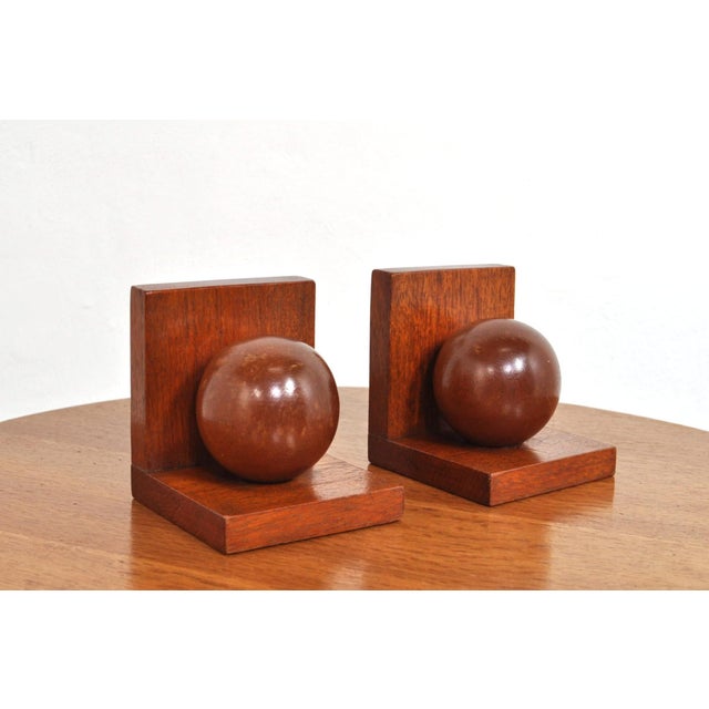 Art Deco Oak Bookends, 1930s, Set of 2 For Sale - Image 4 of 9
