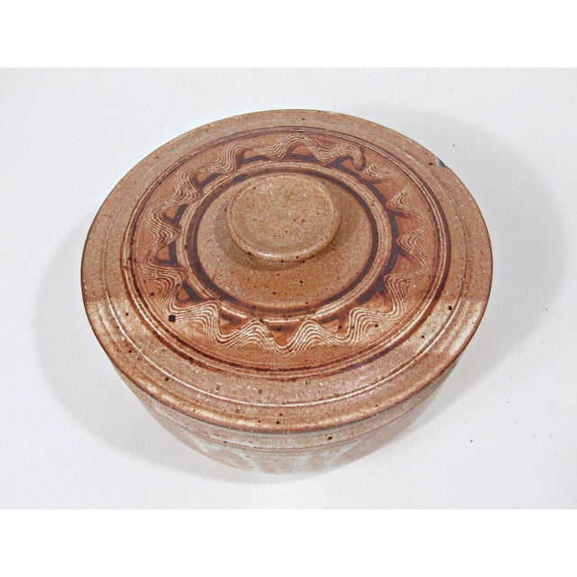 Rustic 1990s Signed Hand-Thrown Studio Pottery Steam Pot With Lid For Sale - Image 3 of 14