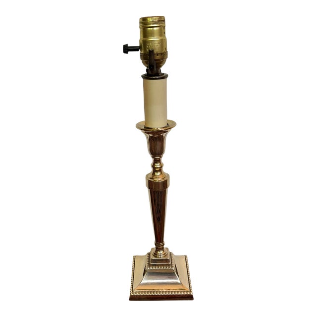 Late 19th Century Brass Candlestick Lamp For Sale