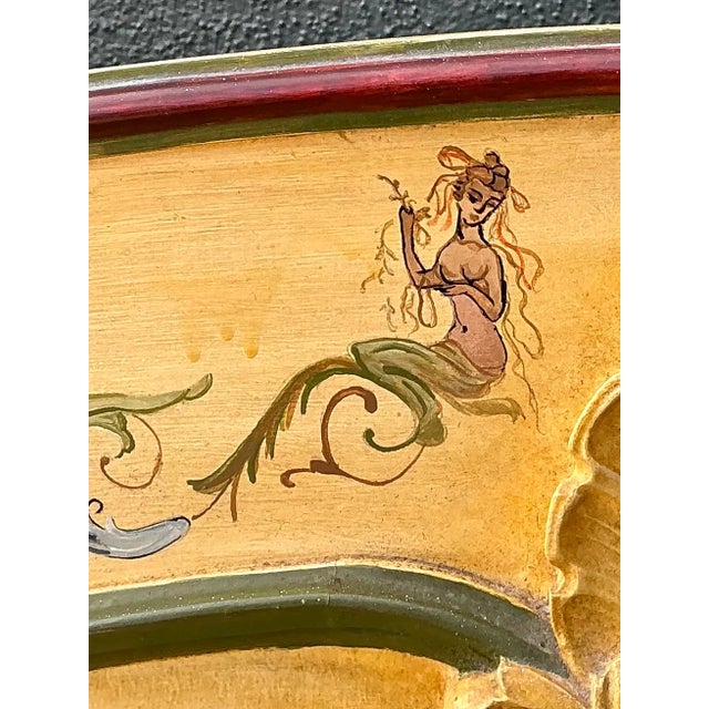 Vintage Hand-Painted Wood Queen Headboard For Sale - Image 9 of 12