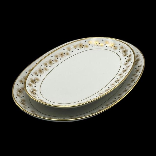 Vintage Mid-Century Modern Edelstein Bavaria Set of Two Oval Platters "Starlight" Pattern For Sale - Image 12 of 18