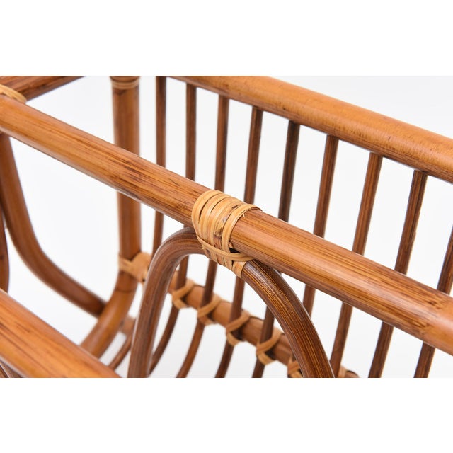 Vintage 1960's Bamboo Magazine Stand/Rack For Sale - Image 10 of 12