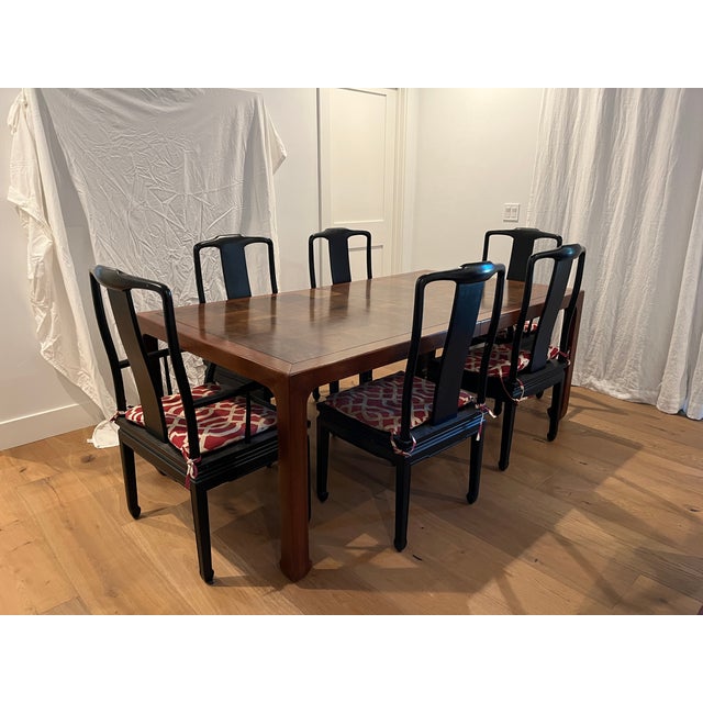 1970s Henredon MidCentury Modern Mahogany Extendable Dining Table With