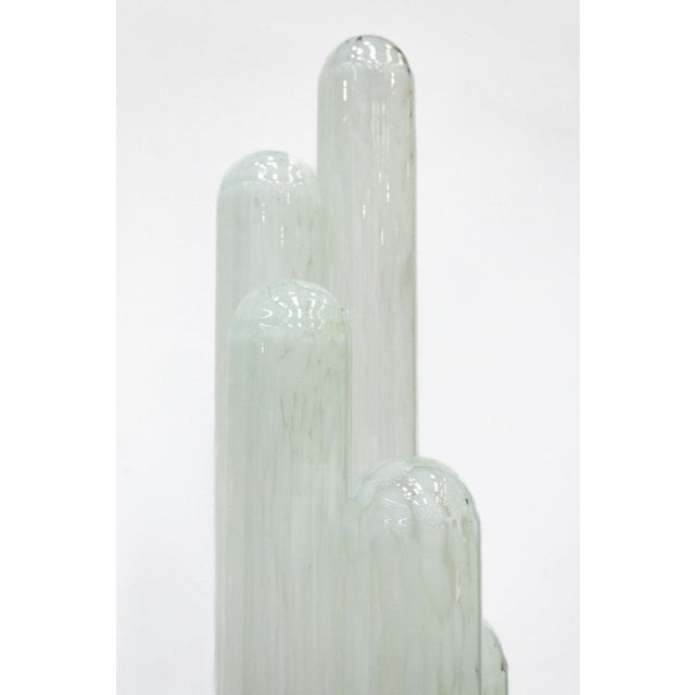 White Five-Stem Murano Glass Floor Lamp, Italy For Sale - Image 8 of 12