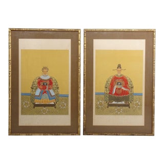 Large Chinese Ancestral Portraits - A Pair For Sale