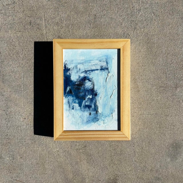 Vintage Boho Miniature Painting in Wood Frame For Sale - Image 4 of 7