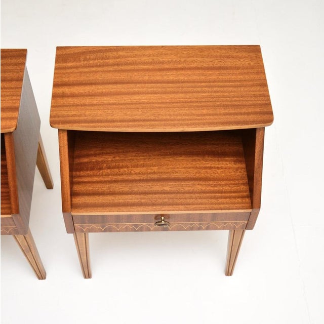 Brown Vintage Swedish Bedside Cabinets, 1950s, Set of 2 For Sale - Image 8 of 11