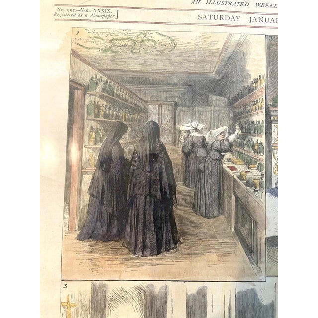 Antique Print, Graphic Weekly, the First Italian Hospital in London, Color, 1889 For Sale In Chicago - Image 6 of 11