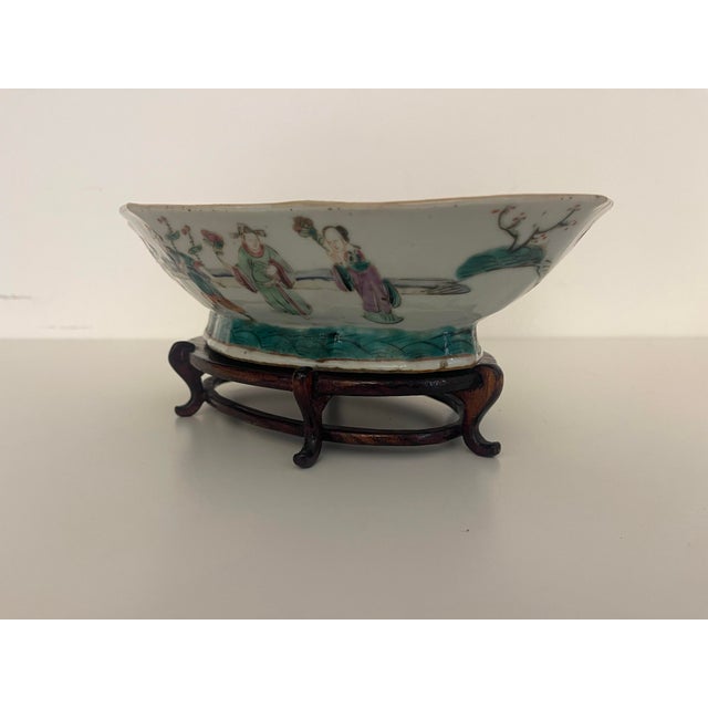Asian Antique Chinese Scholar's Famille Rose Porcelain Brush Washer, 19th C Qing Dynasty For Sale - Image 3 of 10