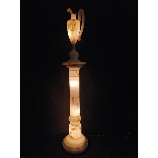 Large Alabaster Jug on Illuminated Base, 1900s For Sale - Image 13 of 17