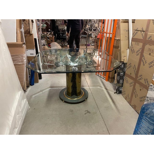 Mid-Century Italian Crystal Brass Dining Table, 1970s For Sale - Image 9 of 18