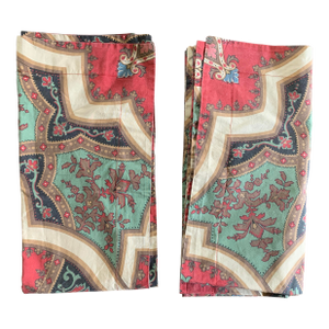 Pottery Barn 2013 Euro Pillowshams Persian Style Brick Red Brown Tan - a Pair