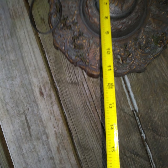 1980s Mid Century Modern Gothic Iron Bridge Arm and Urn Floor Lamp For Sale - Image 15 of 18