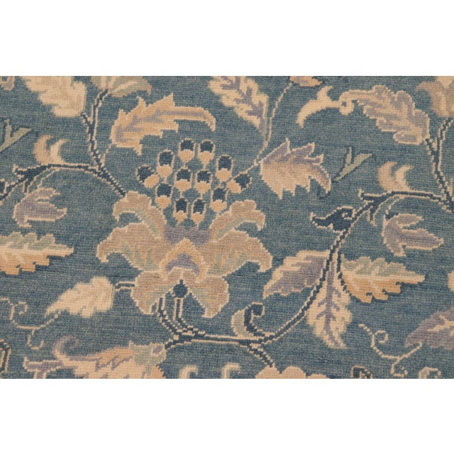 Sunfaded Green/Tan Wool Rug - 8'3'' X 9'10'' For Sale - Image 4 of 10