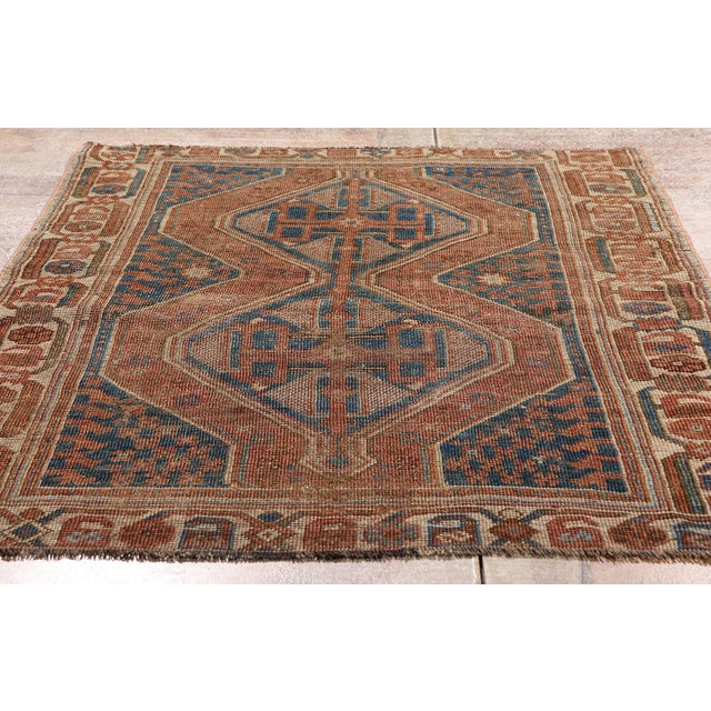 Late 19th Century Persian Shiraz Rug, 03'03 X 04'05 For Sale - Image 9 of 10