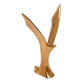 Brass Flying Bird Figurine, 1960s For Sale