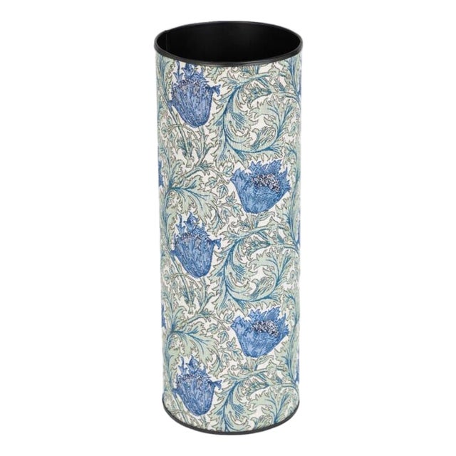 Anemone Blue Green Tapestry Umbrella Stand For Sale