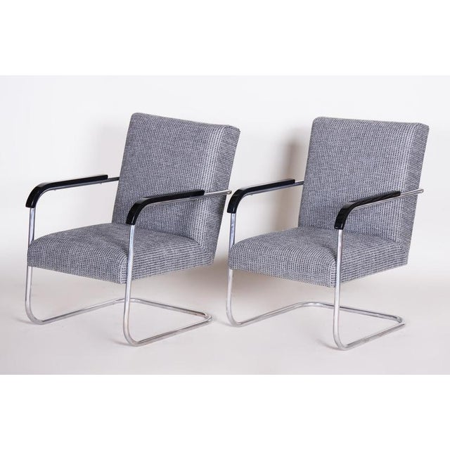1930s Grey Tubular Lounge Chairs by Anton Lorenz, 1930s, Set of 2 For Sale - Image 5 of 9