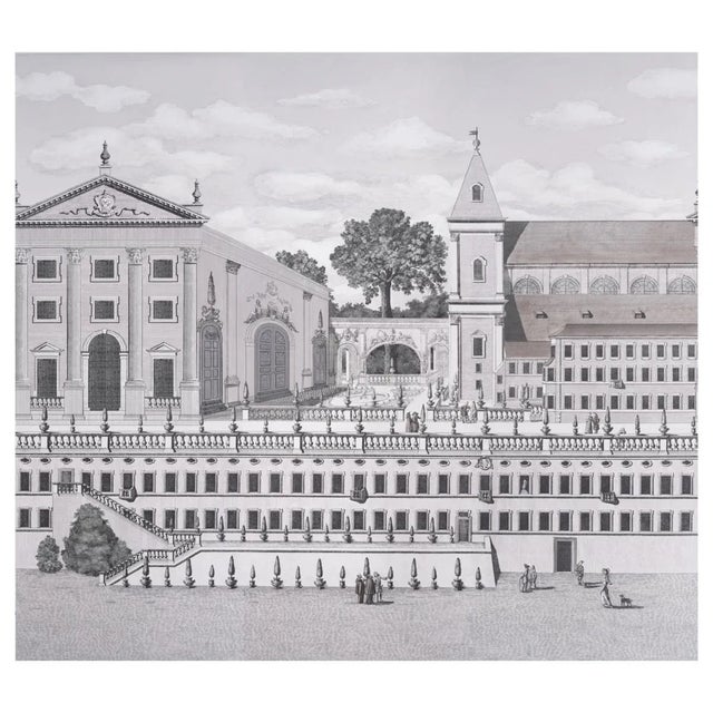Not Yet Made - Made To Order Sample - Schumacher x Johnson Hartig Piazza Firenze Panel Set in Grisaille For Sale - Image 5 of 5