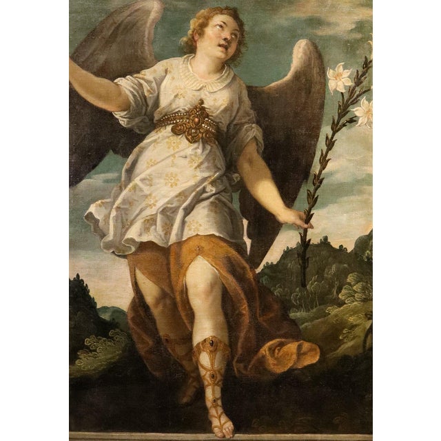 Bartolomé Román, the Announcing Angel, 1640, Oil on Canvas For Sale - Image 10 of 16