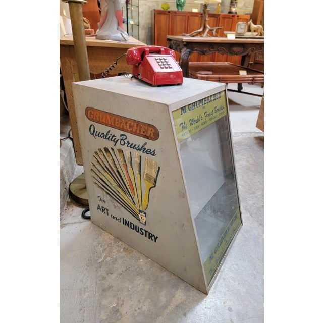 Industrial Mid 20th Century Industrial Paintbrush Point of Sale Cabinet For Sale - Image 3 of 11