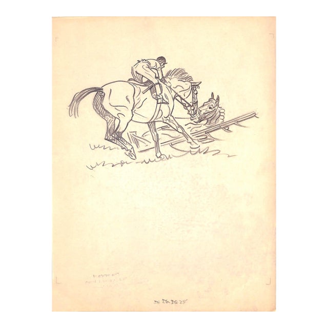 Original 1944 Pencil Drawing From Hi, Guy! The Cinderella Horse by Paul Brown 41 For Sale