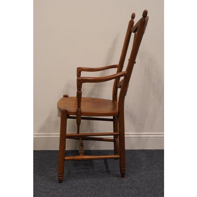 Late 20th Century Jamco Wood Solid Hard Rock Maple Rustic Country Style Wheat Back Dining Arm Chair For Sale - Image 5 of 10