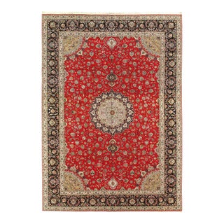 Pasargad DC Red Handmade Silk & Wool Rug For Sale