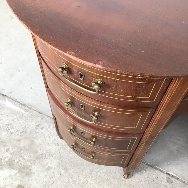 Antique English Edwardian Mahogany Kidney Desk For Sale - Image 16 of 18