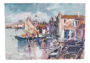 Renzo Piccoli, Porto Marino, Oil on Canvas