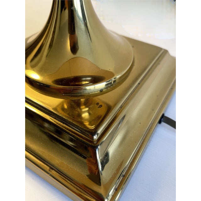 Brown Vintage Table Lamp in Brass and Ceramic from Deknudt, 1970s For Sale - Image 8 of 10