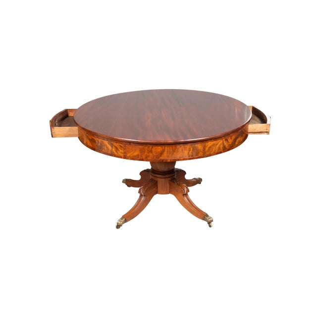 Wood American Classical Mahogany Drum Table For Sale - Image 7 of 12