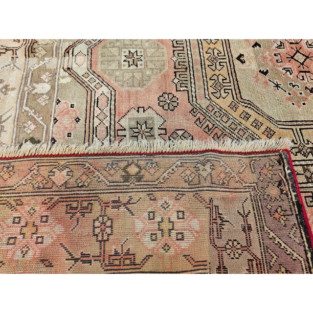 Antique Turkish Oushak Rug, Hand-Knotted Wool Pile, Mamluk Design, 6' x 7' For Sale - Image 15 of 16
