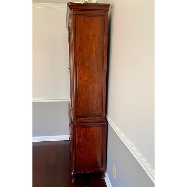 Asian 1980s Custom Designed, Hand Carved Solid Rosewood China Cabinet For Sale - Image 3 of 8