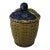 C.1920 French Majolica Blackberries Basket Signed Sarreguemines For Sale