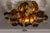 1970s Italian Hollywood Regency Gilt Metal and Glass Flower Ceiling Light, 1970s For Sale - Image 5 of 18