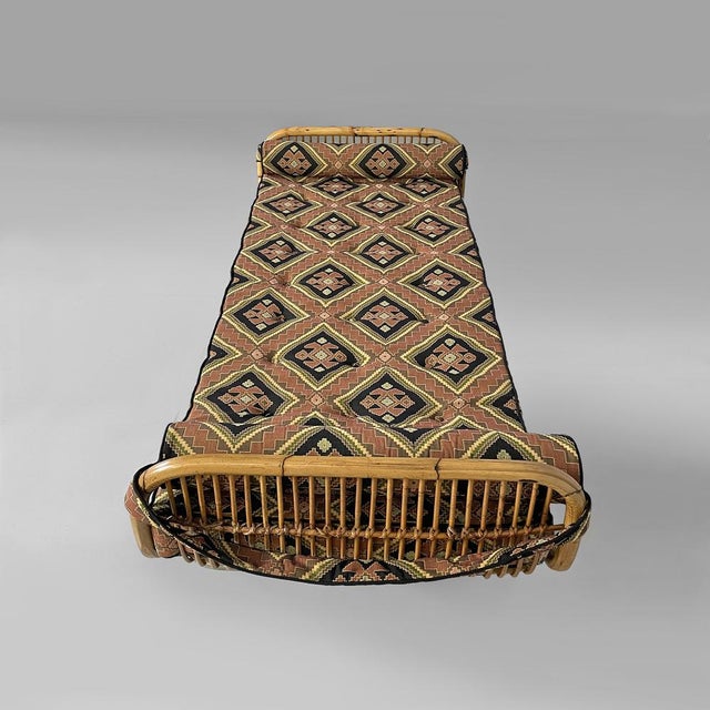 Brown Mid-Century Modern Italian Daybed in Rattan and Metal Mesh, 1960s For Sale - Image 8 of 16