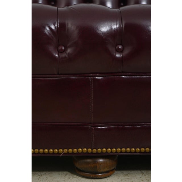 Burgundy Hancock & Moore Burgundy Leather Chesterfield Sofa For Sale - Image 8 of 18