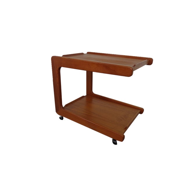 Danish Teak Serving Cart, 1960s For Sale
