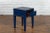 Asian Early 20th Century Chinese Ming Dynasty Style Blue Lacquer Horse Hoof Leg Single Drawer Table For Sale - Image 3 of 12