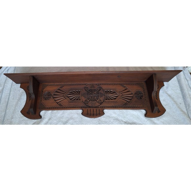 Antique Wall Console in Hand-Carved Linden Wood, 1900s For Sale - Image 3 of 7