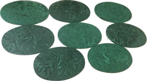 Malachite Placemats by Imperial Stone, Original Label, Set of 8